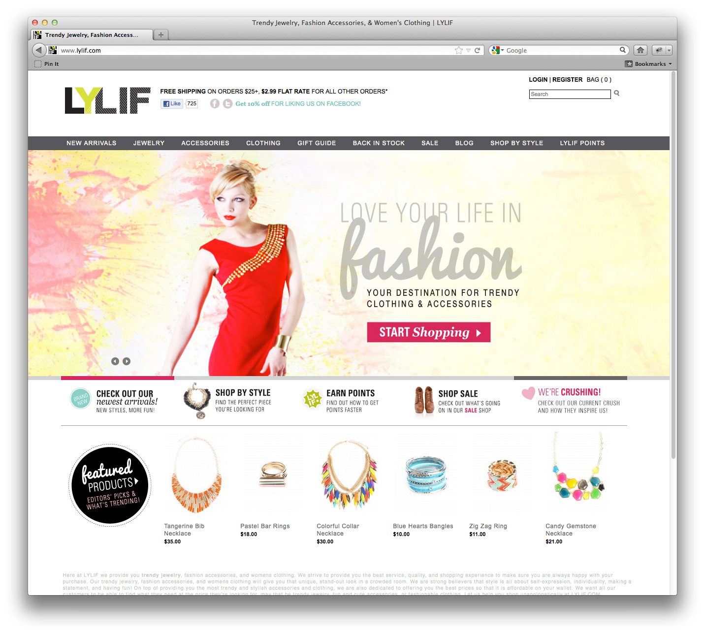 LYLIF.com v2 fashion e-commerce homepage